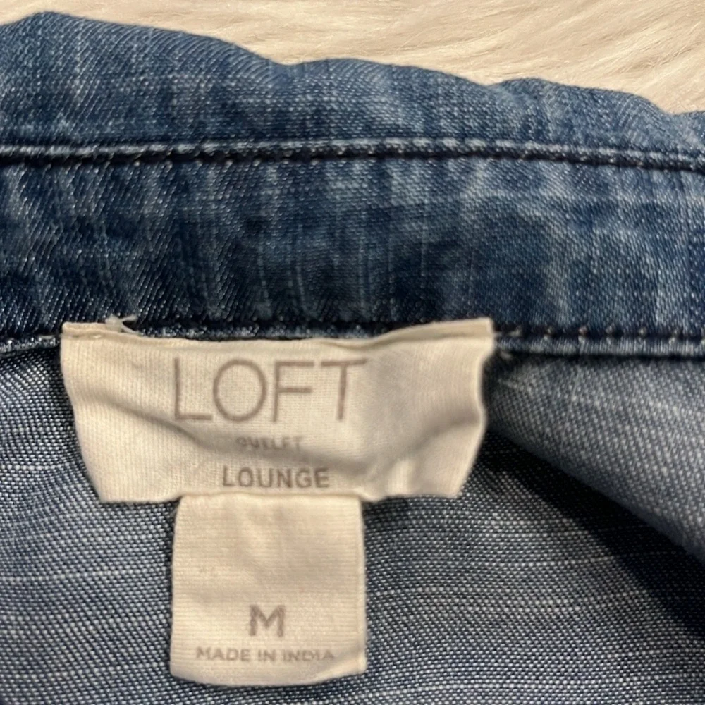 LOFT Blue Denim Mini Dress - Picture 7 of 10